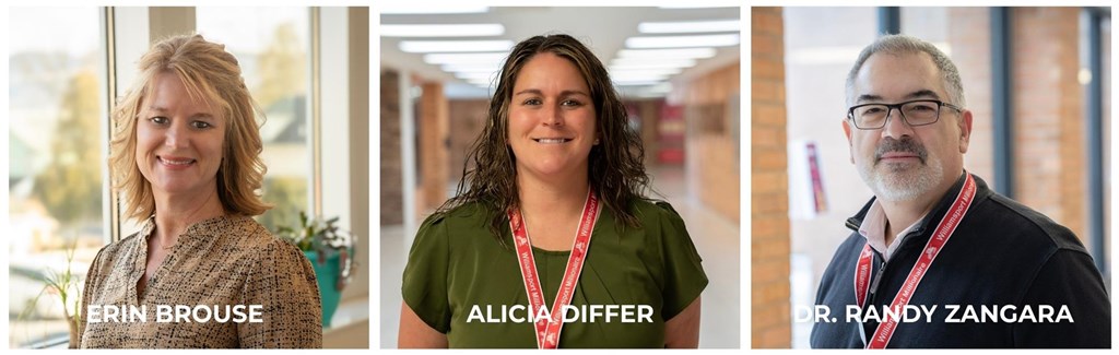 A panel of headshots of Erin Brouse, Alicia Differ and Randy Zangara.