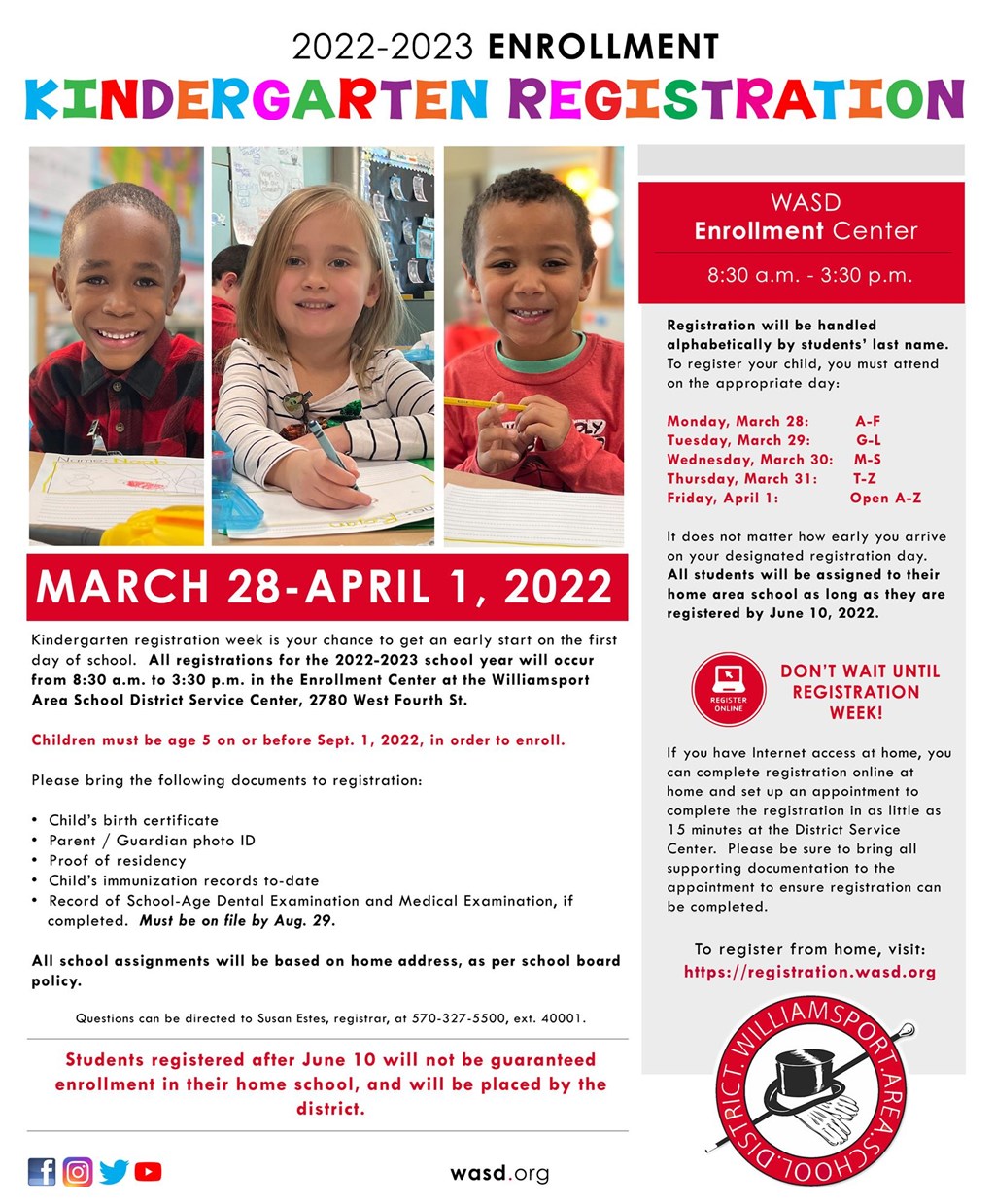 FY22 Kindergarten Registration Ad