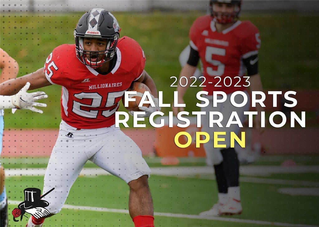 FY23 Fall Sports Registration Graphic