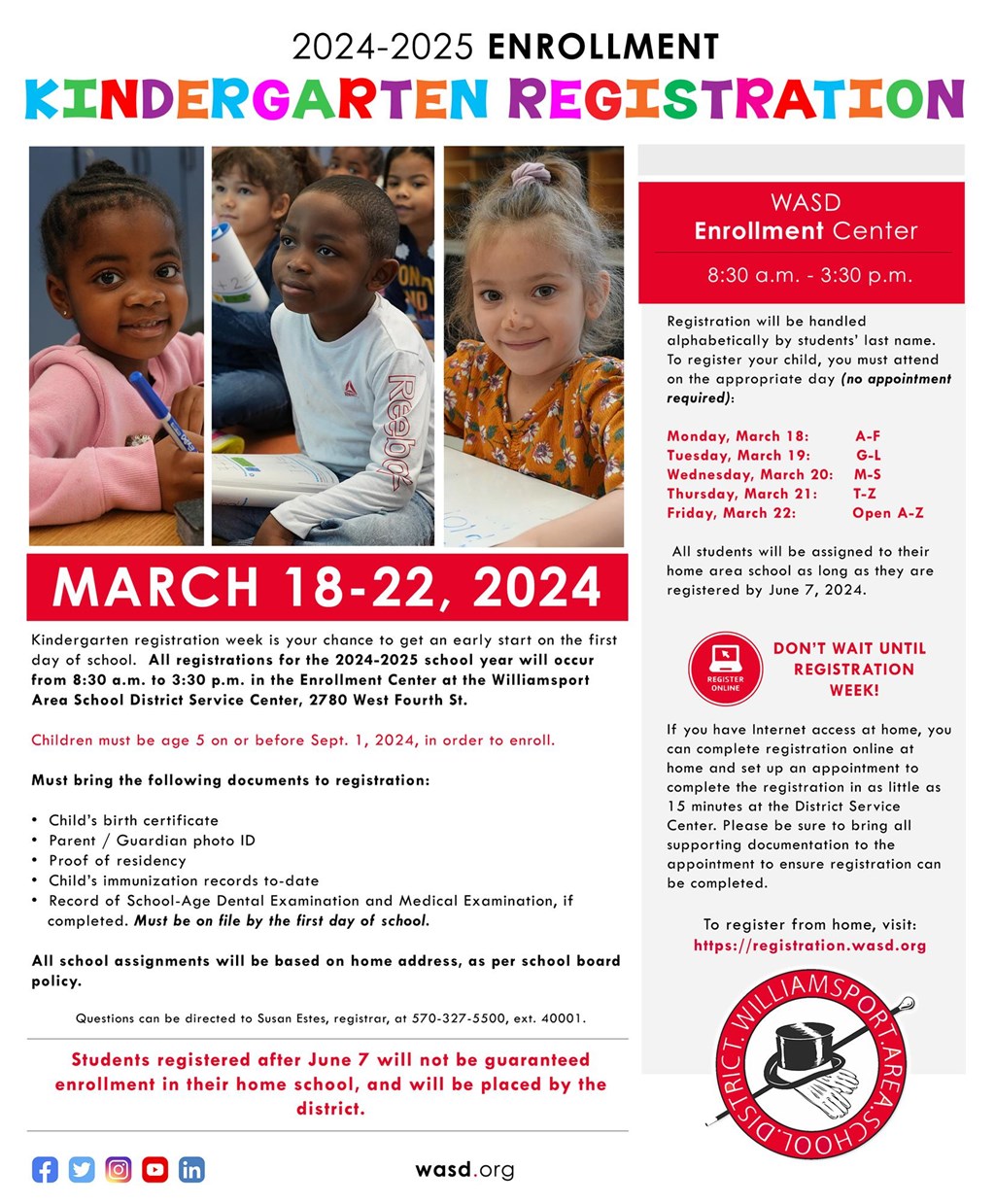 2024-2025 Kindergarten Registration Flyer