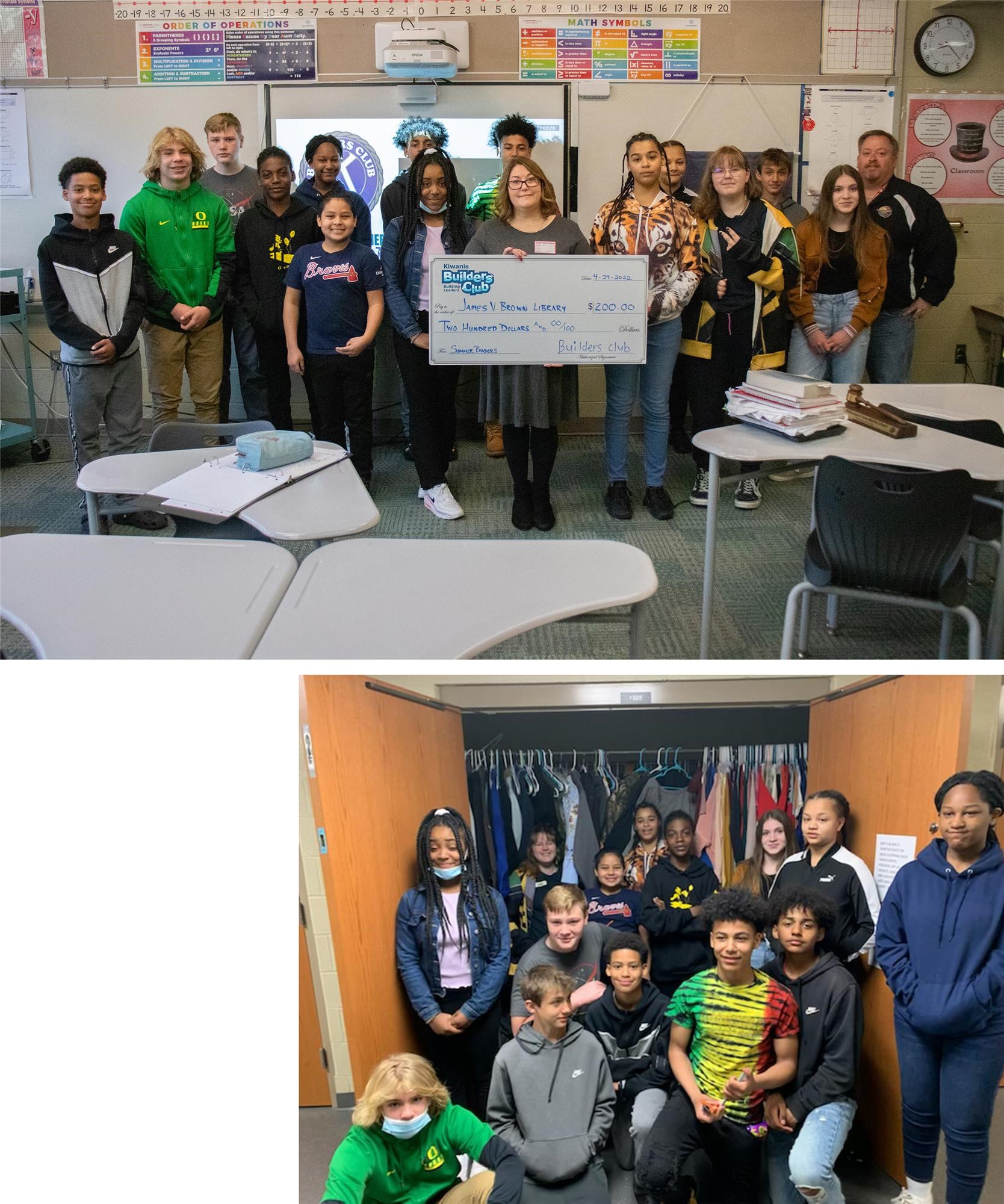 WAMS Builders Club Donates 200 to JVB to 'Adopt' Summer Readers